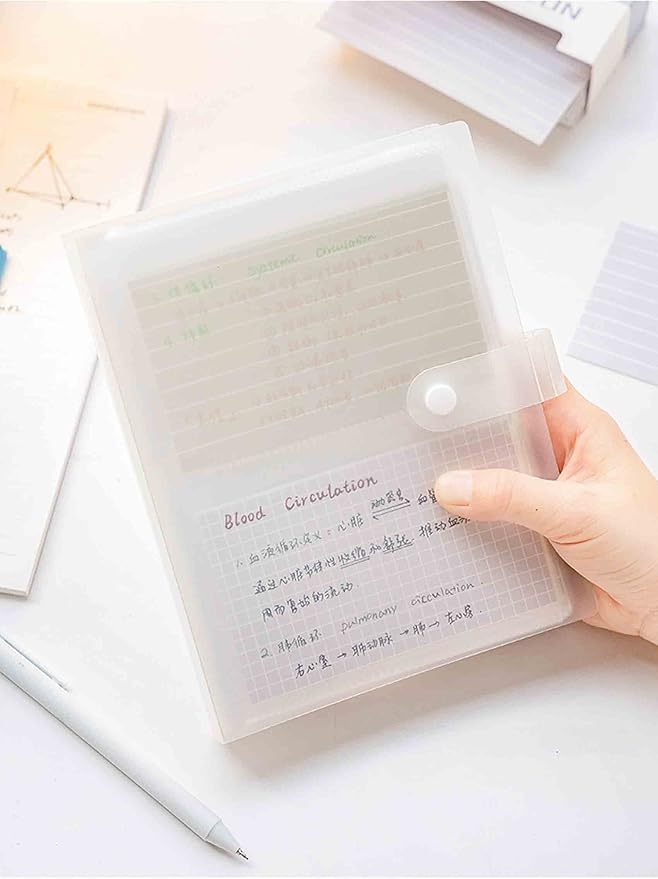 3x5 Index Cards Clear Plastic Holder Organizer Pouches Book Binder 40 Page Hold 160 Cards