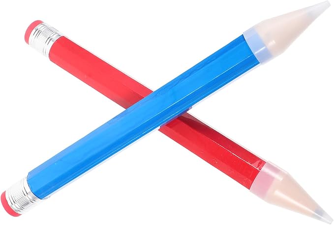 Cabilock 2pcs Jumbo Wooden Colored Pencils, Blue and Red Large Novelty Drawing Pencils, Primary School Party Favors and Preschool Beginners Art Supplies