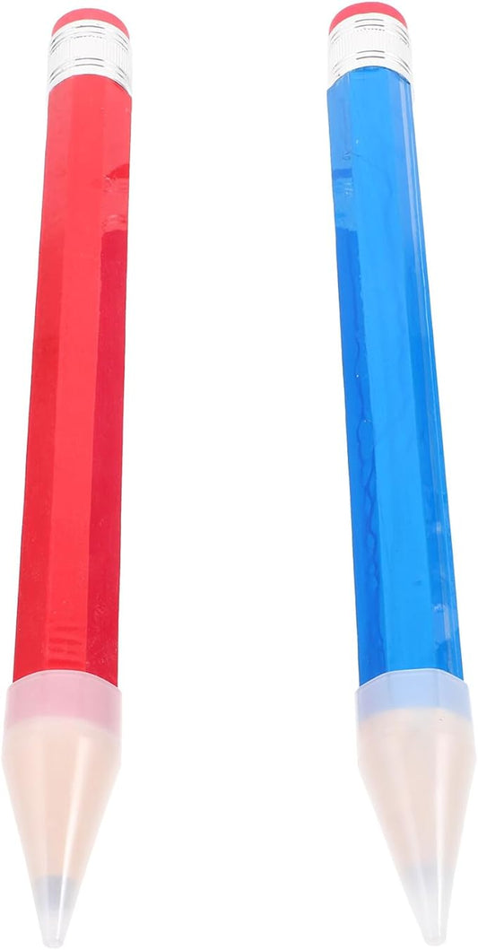 2pcs Jumbo Wooden Pencils for Octagonal Large Writing Pencils Portable for Preschoolers Blue and Red Educational Drawing Supplies