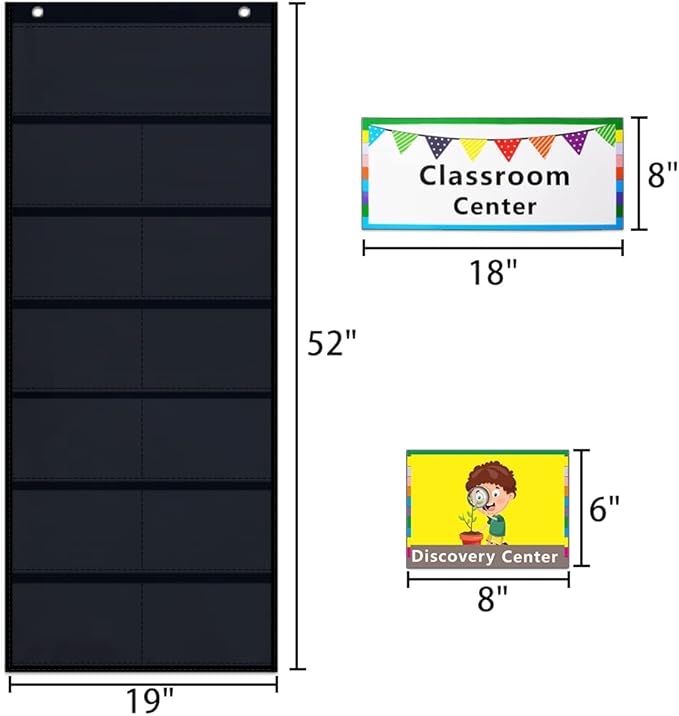 Class Jobs Pocket Chart Classroom Management Pocket Chart,Job Chart for Classroom, with 12 Cards and 32 Clothespins