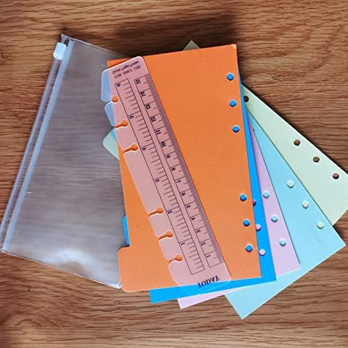 DY.2ten A6-135 Sheets (270 Pages) Graphic Paper Refills + 2 Zipper Pockets + 5 Dividers + Note Tabs + Ruler
