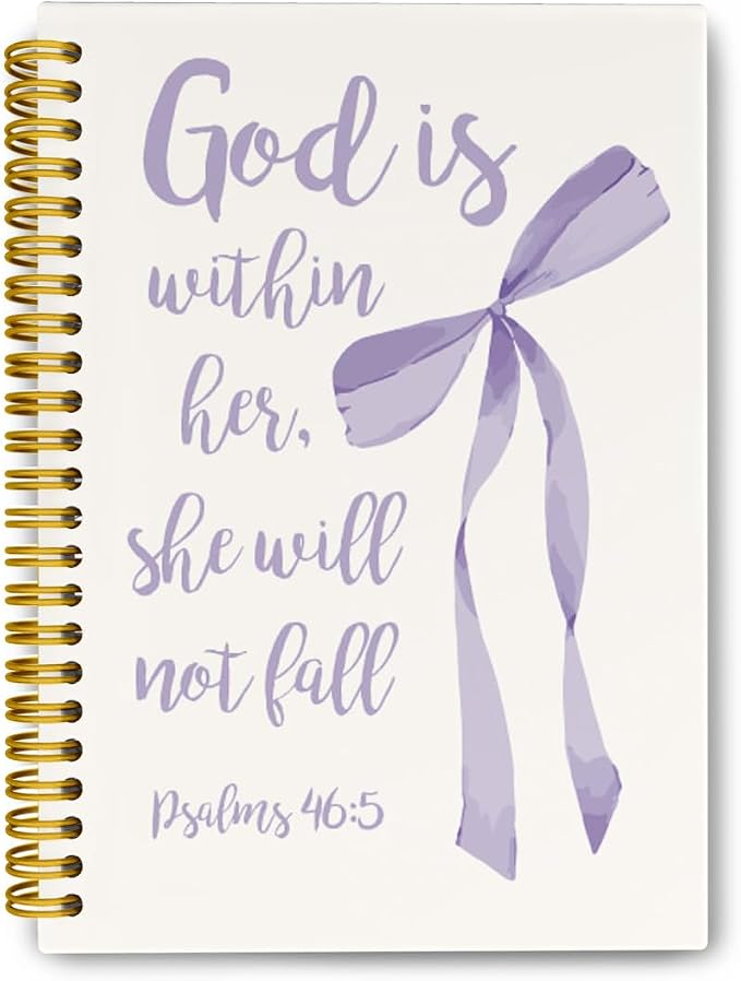 JKMBN Coqeutte Purple Bow Christian Bible Verse Journal for Teen Girls