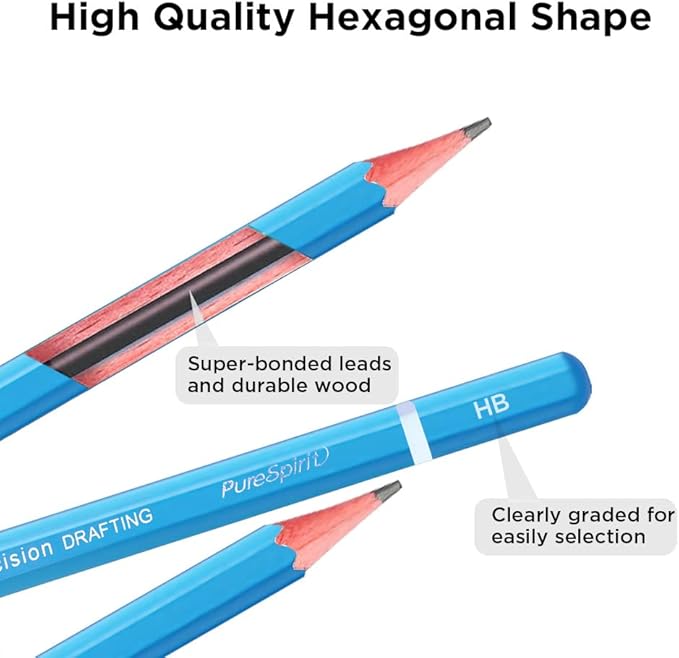 Sketch Pencils for Drawing HB, 12pcs Professional Art Drawing Pencils for Shading, Sketching & Doodling | Graphite Pencil for Artists & Beginners
