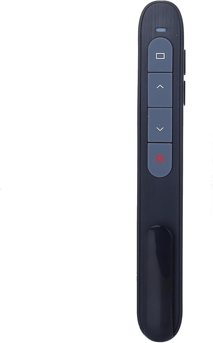 Wireless Presenter with Red Light, 2.4G USB & Bluetooth Presentation Clicker, Rechargeable via Type-C, 165ft Range, Compatible with PowerPoint/Keynote for Windows/Mac/Linux/Android (Black)