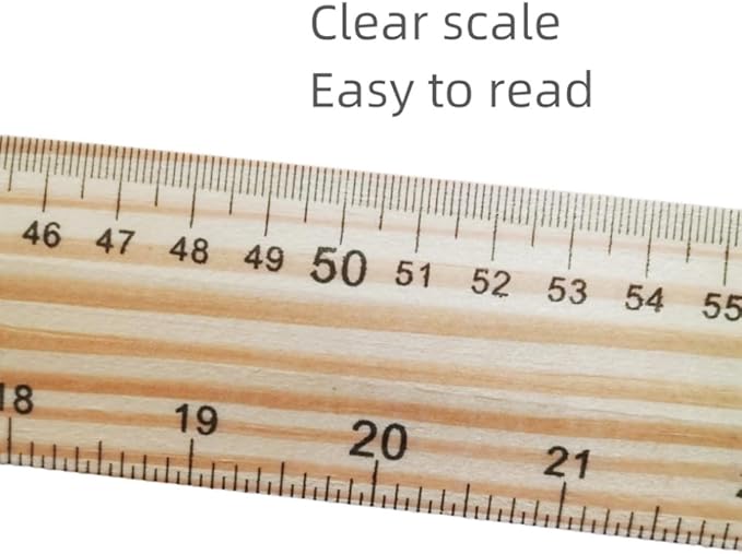 2 Pcs 24 Inches Wood T-Square, Wooden Ruler for Art Framing, Drafting, Home, Office Ruler, School Supplies, 2 Scale
