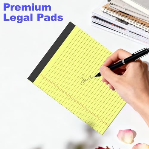 3 Pack Yellow Legal Pads 8.5 x 11 Inch, Wide Ruled Notepads Lined Memo Note Pads, 8.5x11 Inch Micro Perforated Writing Pads 30 Sheets Per Pad for Work Study Daily Note Taking List