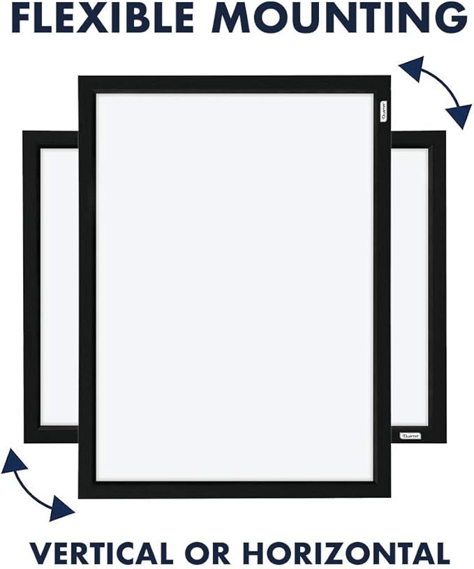 Quartet Magnetic Whiteboard, 17 x 23 inches White Board, Dry Erase Board, Black Frame (MWDW1723M-BK)