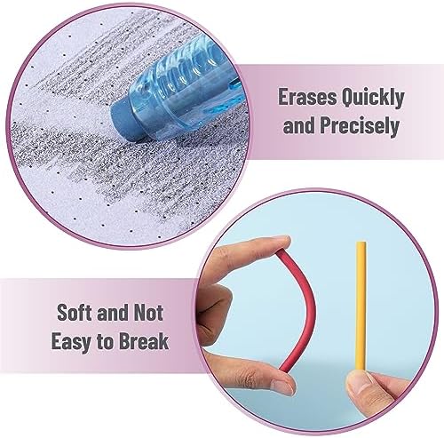 Mr. Pen- Retractable Mechanical Eraser Pens, 6 Pack, Vintage Colors | Latex-Free Precision Pencil Erasers for Artists, Students, Drawing, Sketching & Drafting