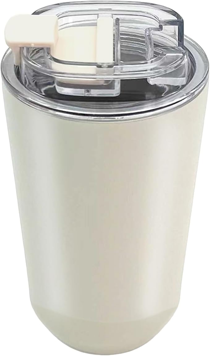 DEQIANG Travel Coffee Cup, Coffee Cup Travel with Lid, Insulated Coffee Mug for Hot & Cold Beverages, Great Gift Choice for Coffee Lovers, Office Workers, Hikers & Commuters (White, 12 oz)