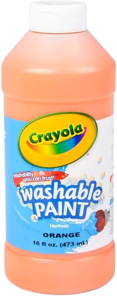 Crayola Washable Paint, Orange, 16oz