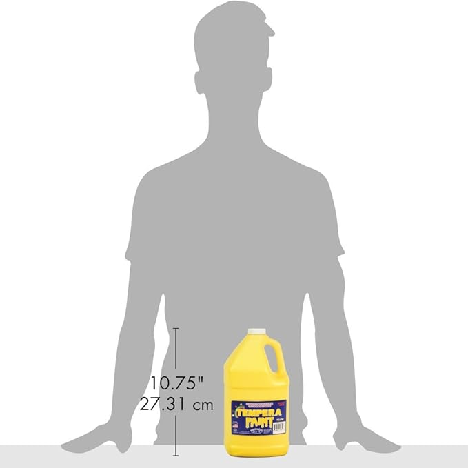 Constructive Playthings Gallon Tempera Paint, Drip-Free, Ready to Pour Yellow Paint with Rich, Creamy Consistency, Thick Formula, Classroom Art Supplies, Washable, Allergen-Free, All Ages