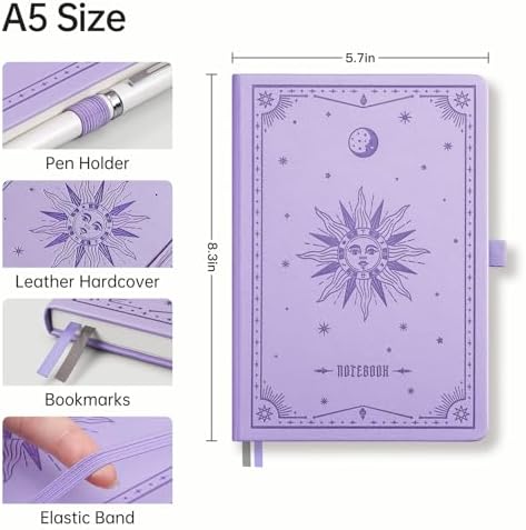 EMSHOI Dotted Journal Notebook, 192 Pages, A5 Size (5.7'' x 8.3'')