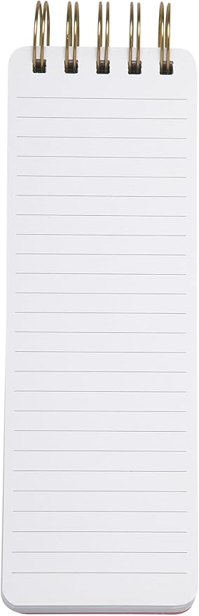 Eccolo Dayna Lee Collection Go-Getter White "Big Ideas" 3x8.5" Hardcover Spiral Memo Pad, 300 Pages