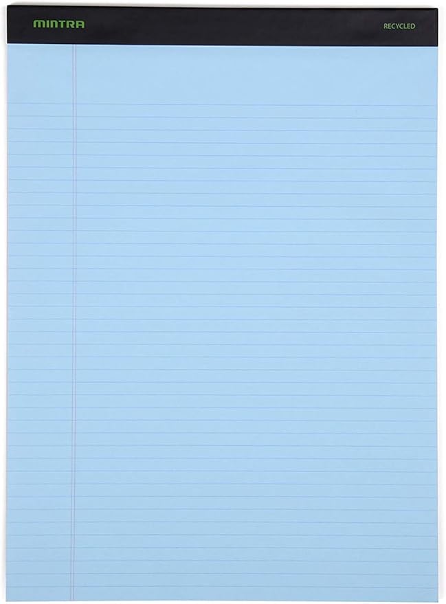 Mintra Office Colorful Legal Pads - Includes 2 Blue, 2 Pink, and, 2 Green Writing Pads, Micro Perforated Lined Sheets, Ideal for Professional & Personal Use, 8.5"x11" Narrow Ruled, 6 pack Pastel Set 3