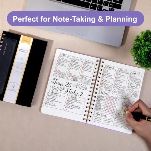 Yoment Graph Paper Spiral Notebook, 2 Pack, 160 Pages per Pack