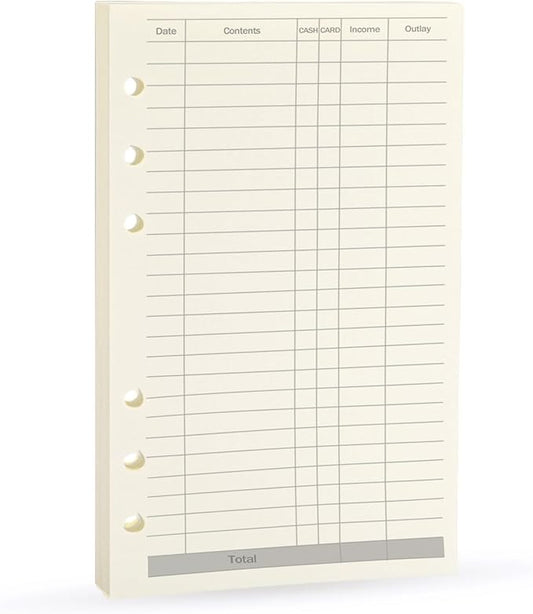 A6 Planner Inserts Binder Refill Paper,for Filofax/6 Ring Notebook Budget Binders, 45 sheets/90pages, 100Gsm Quality, Harphia (A6 3.74 x 6.77'',Finance)