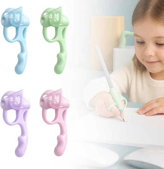 LECDOA Pencil Grips for Kids Handwriting, Children's Calligraphy Silicone Pencil Grip, Posture Correction Training Writing Aid for Beginners, Special Education School Supplies (4 PCS)