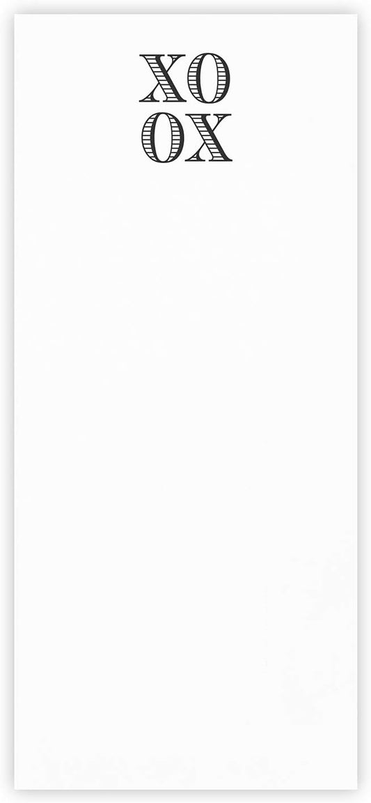Santa Barbara Design Rectangular Acrylic Notepaper Holder with 125 Sheets Heavyweight Paper, 10" x 4.5", XOXO