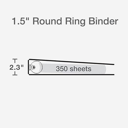 Cardinal 3 Ring Binders, Binders for School and Office, Durable 1.5 Inch, Holds 350 Sheets, ClearVue Presentation View, Non-Stick, Blue and Green Assortment, 6 Pack (1002480)