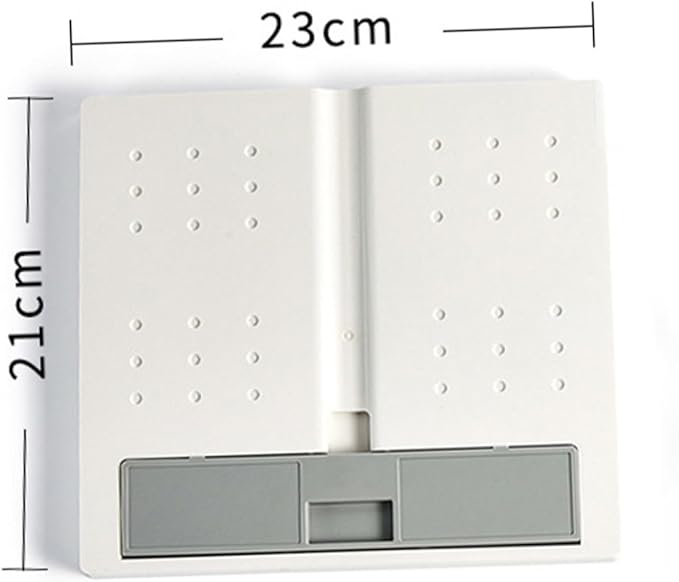 Adjustable Reading Stand for Desktop with Multi-Angle Book Holder Rack Portable White Textbook Holder for Cookbooks and Reading Design for Easy Storage and Carrying
