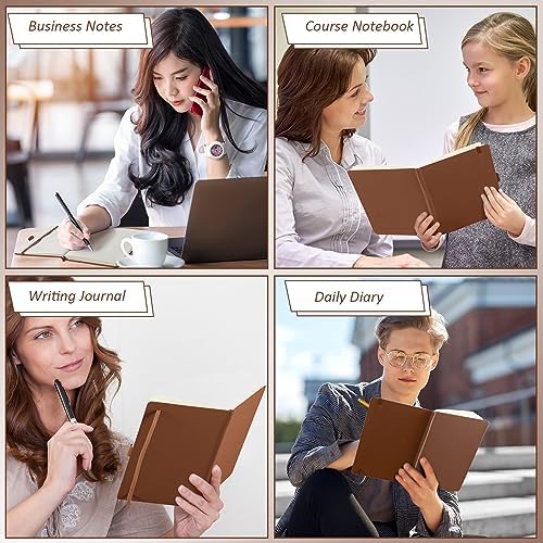 Laumoi 14 Pack Hardcover Lined Journal Notebooks Bulk,Brown,A5