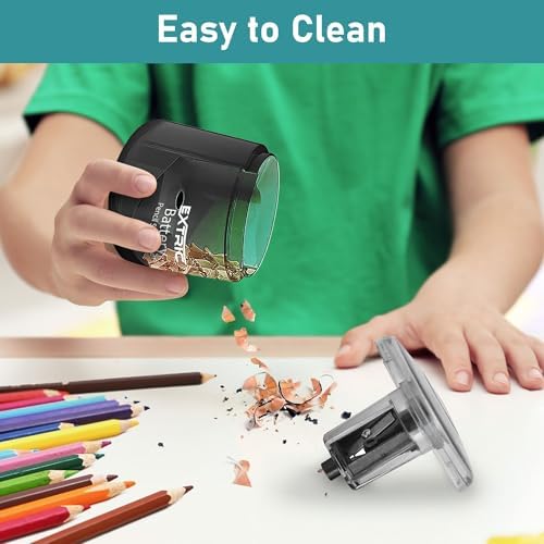 Battery Powered Electric Pencil Sharpener for #2 and Colored Pencils, Portable Sharpener for 6-8mm Pencils, Small Electronic Pencil Sharpeners for Home, School, Classroom, and Office Use