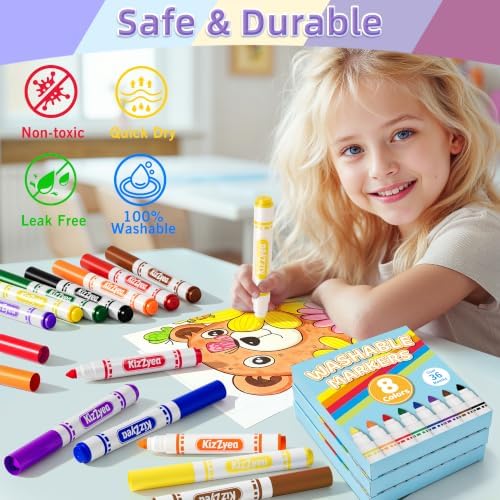 Washable Markers Bulk, Markers for Kids, 8 Assorted Colors, 20 Boxes(160ct)