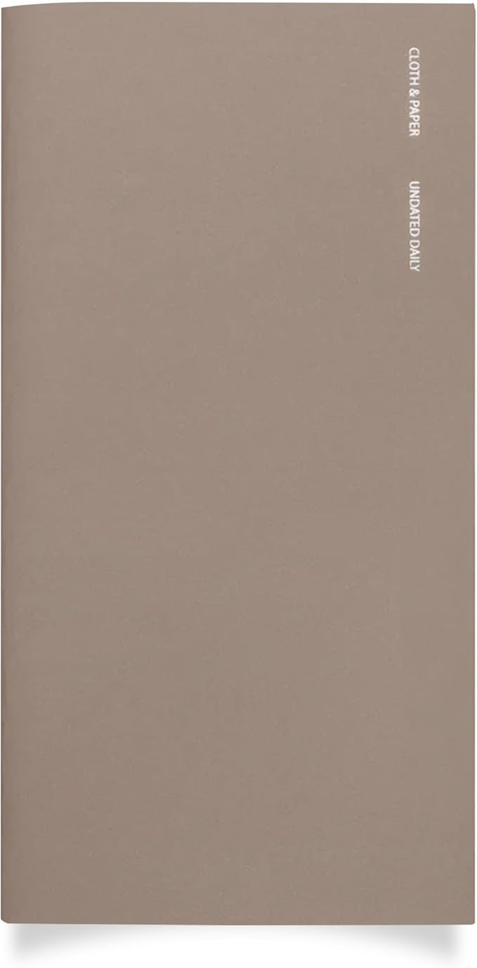 Cloth & Paper Travel Notebook | Undated Daily Planner – Verona | A5 Slim Daily Planner 4.3" x 8.3" | Productivity Planner with Schedule, Priorities & Task Layout for Daily Planning – Soft Touch Cover