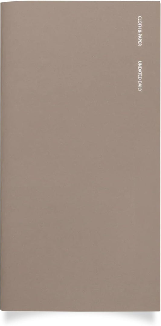 Cloth & Paper Travel Notebook | Undated Daily Planner – Verona | A5 Slim Daily Planner 4.3" x 8.3" | Productivity Planner with Schedule, Priorities & Task Layout for Daily Planning – Soft Touch Cover