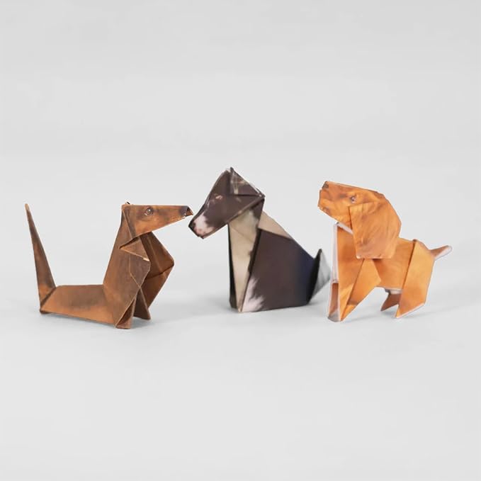 50 Sheets DIY Paper Cats, Origami Paper Kit to Fold Cute Cat Figures, Desk Origami Cats Decoration, Craft Activity for Adults Kids, Creative Gift for Kids Adults Cat Lovers (Dog, 50pcs)