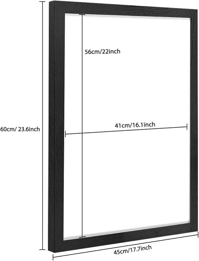 Dry Erase White Board for Wall, Magnetic Whiteboard, Hanging Board for Decoration/Planning/Drawing/Memo,for Office/School/Home 17.7"x 23.6"-Black