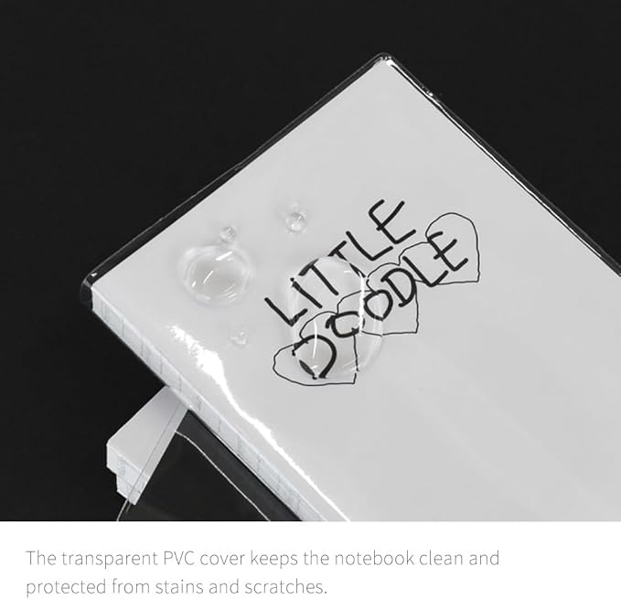 Monolike Little Doodle PVC Handy Notebook, Triple Heart - Exposed Binding, PVC cover, Academic, Journal, Diary, 160pages