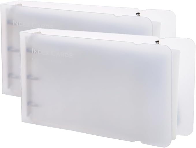 3×5” index card Binder organizer with Plastic pocket Sleeves, small organized folder for recipes Flashcards,portable notecards case holder (2pcs Clear)