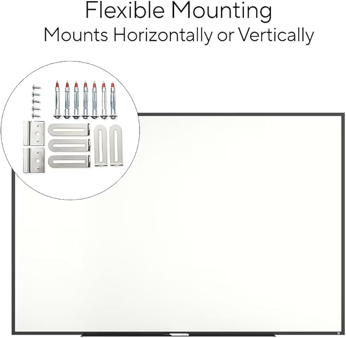 TRU RED™ Melamine Dry Erase Board, Black Frame, 6' x 4'