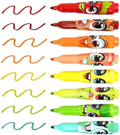 Scentos Jumbo Scented Markers for Kids, 16 Pack Fruit Scented Washable Marker, 16 Colors and Scents. Non Toxic, Chunky Design for Little Hands, Back to School Supplies, Classroom Must Have