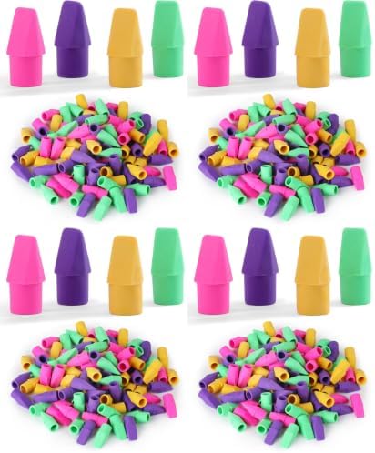 Mr. Pen- Pencil Top Erasers, 480 Pack, Latex-Free, No-Smudge | Cap Pencil Erasers for Precise Erasing, Kids, Teachers, Studying Supplies, Vibrant Colors