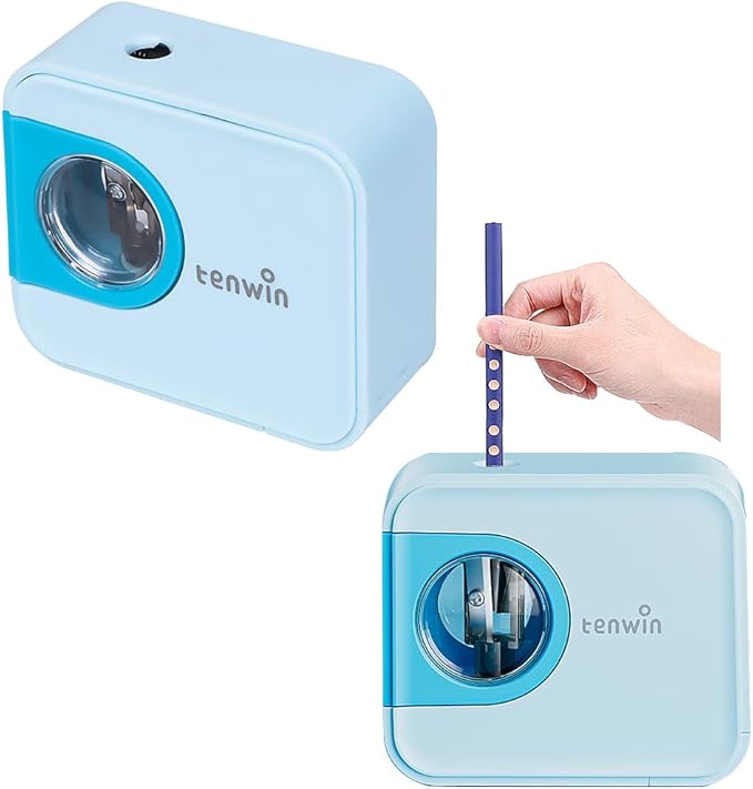 Electric Pencil Sharpener, Battery Operated Sharpener Suitable for Pencil(6-8 mm), Blue