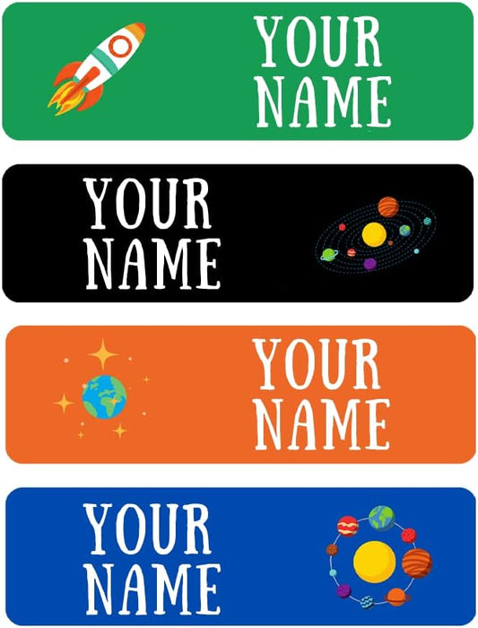 128 Custom Waterproof Dishwasher Safe Kid Name Labels for Daycare, School Supply, Baby Bottles, Lunch Boxes and Cups, Travel. Cute Personalized Design Name Stickers (Pattern 5)