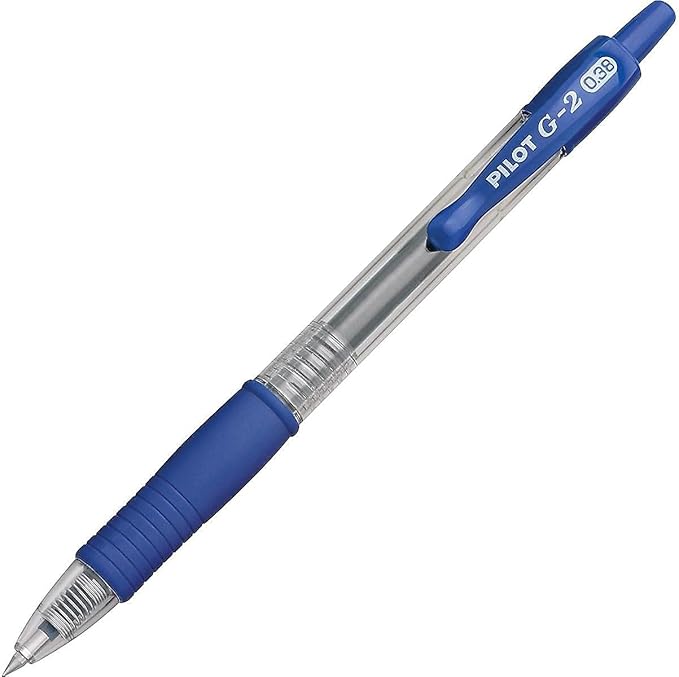 PILOT G2 Premium Refillable & Retractable Rolling Ball Gel Pens, Ultra Fine Point, Blue Ink, 12-Pack (31278)
