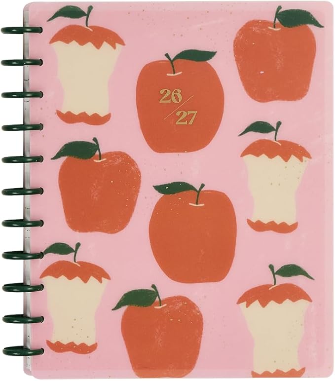 Happy Planner Disc-Bound 12-Month July 2026–June 2027 Academic Planner with 3 Extra Months, Big Size, 8.5" x 11", Teacher Layout, Sunday Sketches