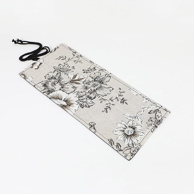 DIYOMR 24/36/72 Slots Pencil Wrap Pencil Rolls, Artist Colored Pencils Roll Up Bag Short Brushes Pouch Case Pencils Organizer for Drawing Coloring and Sketching (Peony Flower, 36slots)