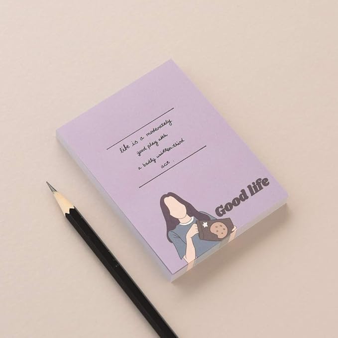 Monolike Memopad Newtro design A SET - 4 Packs, 4 Different Designs, 100 Sheets Per Pad, Total 400 Sheets, Note pads, Writing pads, 3.15 x 4.17 Inches