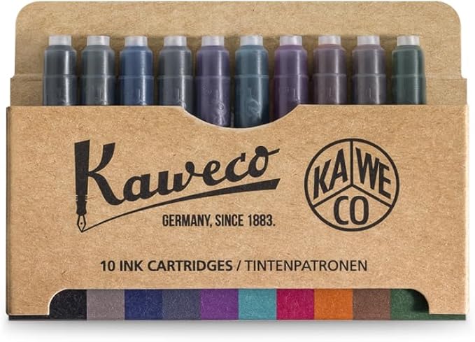 Kaweco Fountain Pen 10-Pack Ink Cartridges in 10 Colours for Cartridge Fountain Pens with Short Standard Cartridges | Set of 10 Fountain Pen Ink Cartridges | Ink Set in Multiple Colours