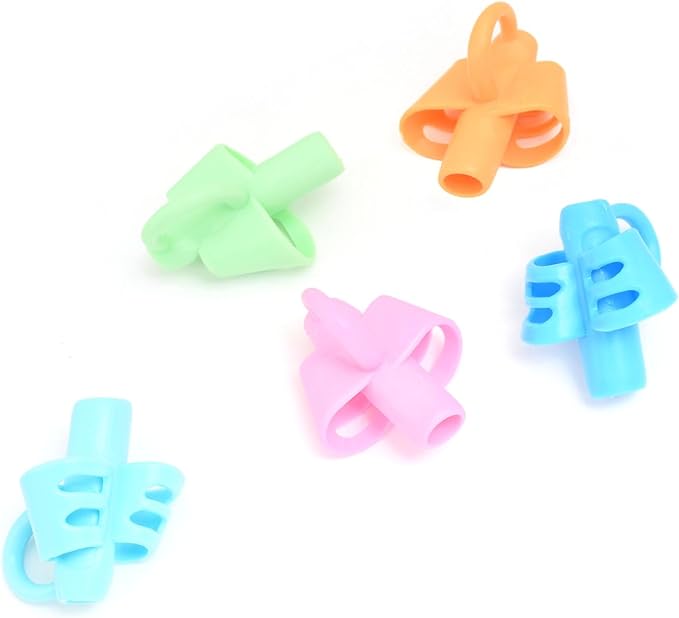 10 Pcs Pencil Grips for Kids Handwriting Ergonomic Training Pencil Holder Writing Tool for Toddlers, Preschoolers, Children Special Needs Colorful School Supplies (3 Fingers)