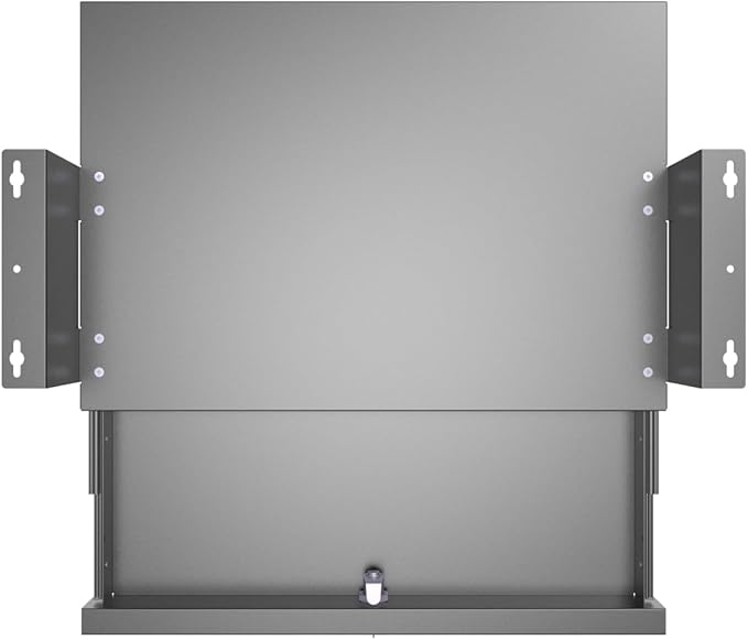 Under Desk Lockable Sliding Out Drawer with Cable Management, 17 inch Wide Office Storage Organizer for Standing Desks or tables with a Crossbar less than 3.2" High, 12 Inch Deep