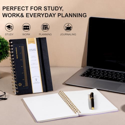 Yoment Graph Paper Spiral Notebook, 2 Pack, 160 Pages per Pack