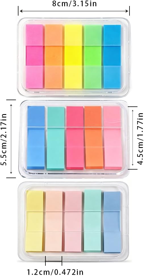 300Pcs Aesthetic Sticky Tabs for Annotating Books, Colorful Transparent Page Markers & Flags, Clear Index Note Stickers for Bible, Notebooks & Reading, Small Mini Pop Up Tab Set