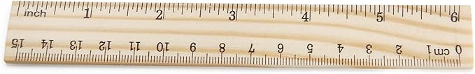 Utoolmart 2 Pcs Wooden Straight Ruler, 15cm / 6-inch Double-Sided Scale Ruler, Measuring Tool for Engineering Office Architect and Drawing