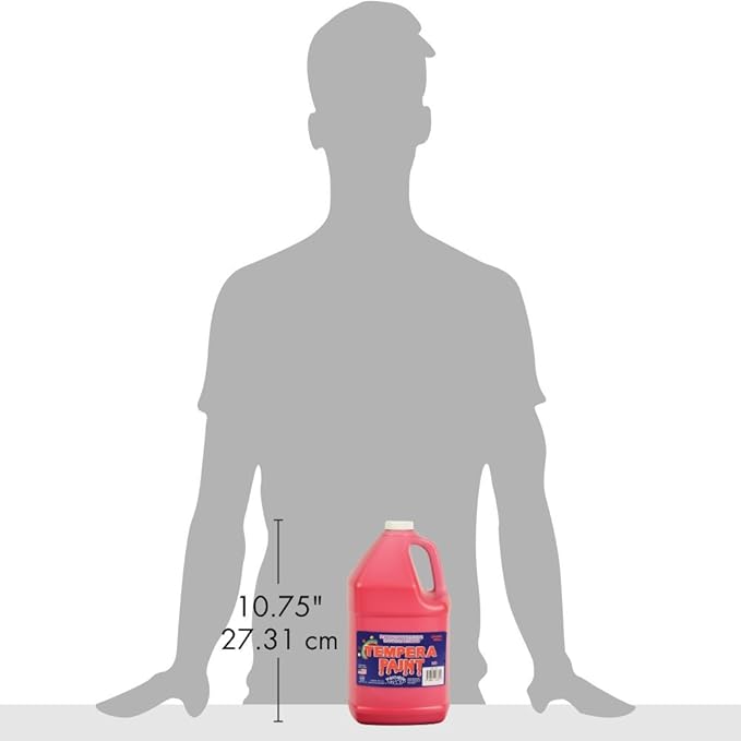 Constructive Playthings Washable Tempera Paint for Kids, Classroom Painting Supplies, 1 Gallon, Red