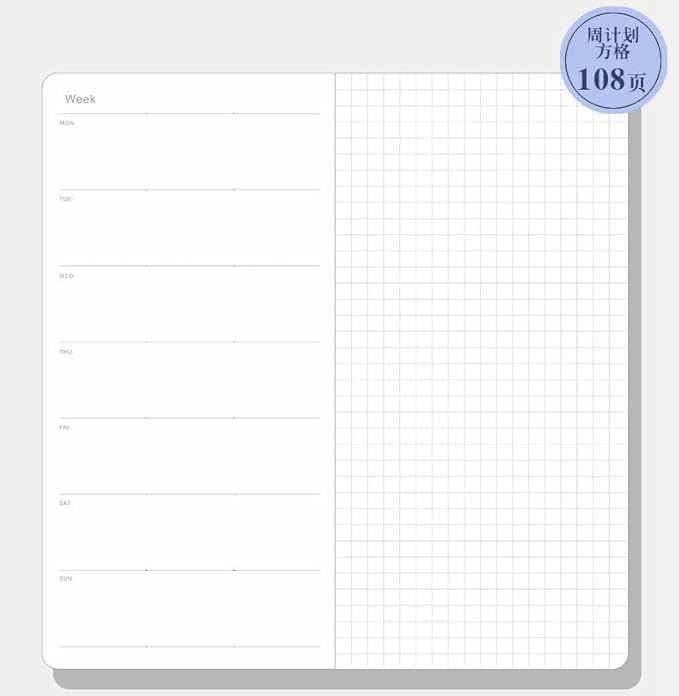 Undated Pocket Weekly Planner Schedule Organizer Agenda Year Month Week Plan A6 Notebooks (A6 undated planner Black)